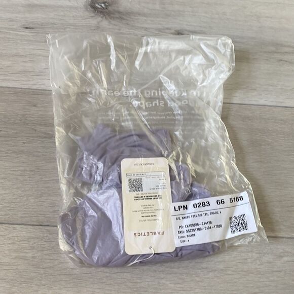 Fabletics Naked Feel Fine Touch Short Sleeve Tee Shade (Lt Purple)S NWT in packg - Picture 3 of 4